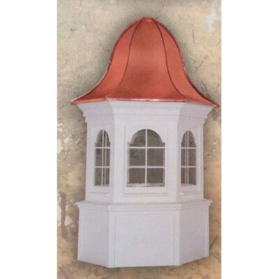D-Model Cupola – Six-Sided with Arched Windows, Crown Molding & Bell Roof