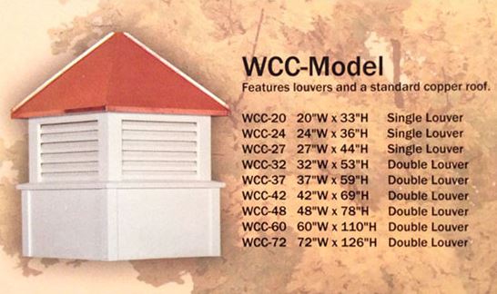 W-Model Cupola with Single or Double Louvers