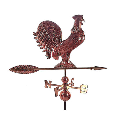Dalvento 36″ Rooster Weathervane with Traditional Directionals – Pure Copper
