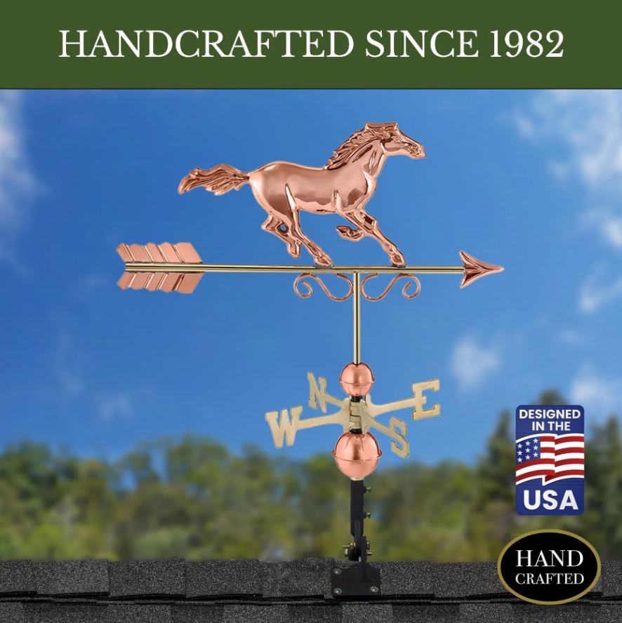 Majestic Horse Pure Copper Weathervane